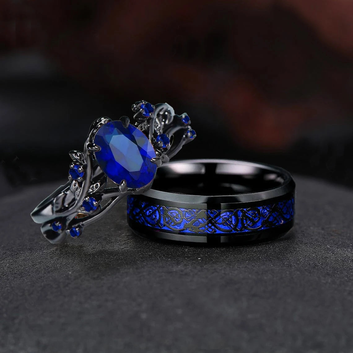 Blade of Hearts Couple Rings