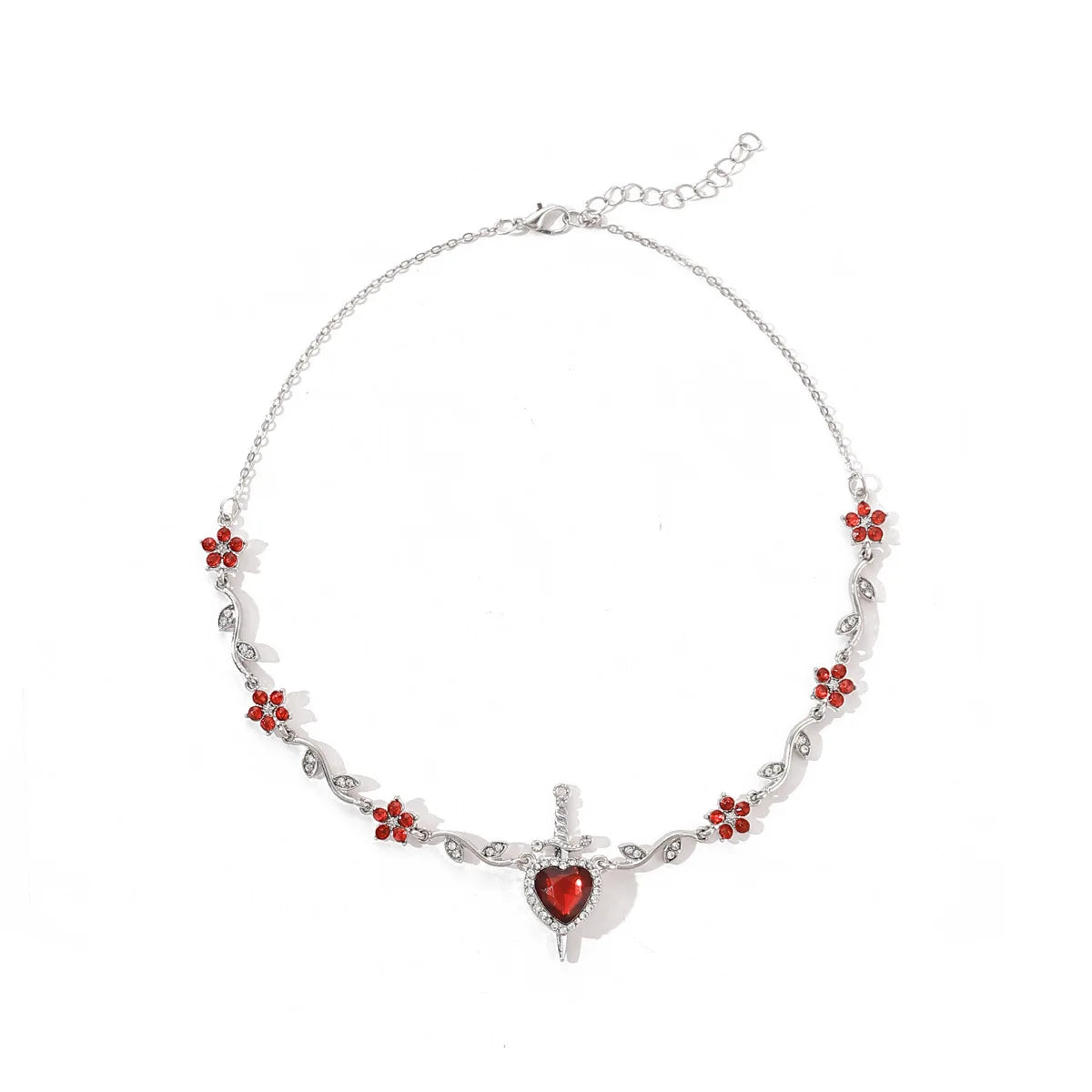 Couple Heart and Sword Necklace