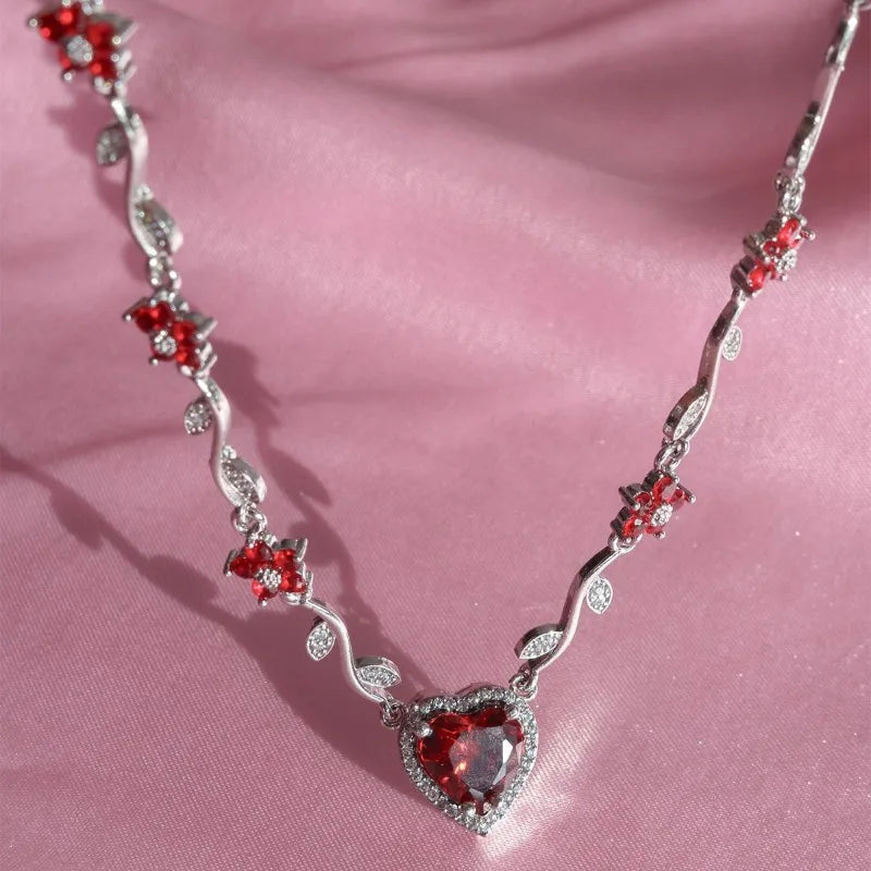 Couple Heart and Sword Necklace